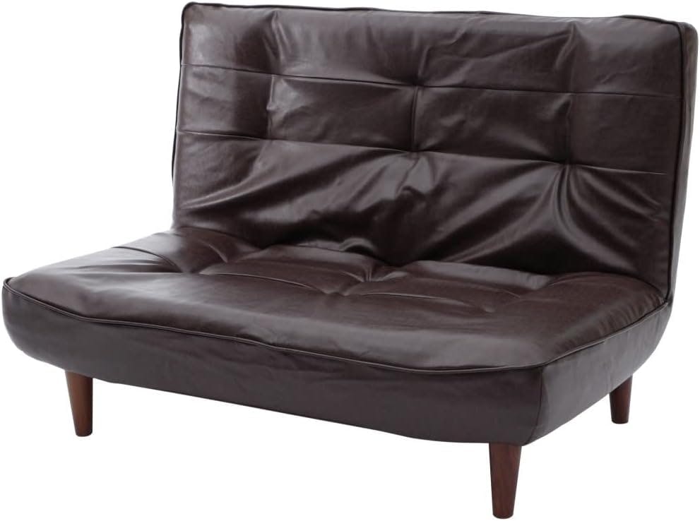 和楽の浅葱 ハイバックソファー 2人掛け リクライニング 合成皮革 ヴィンテージダークブラウン ポケットコイル 日本製 A40p-678DBR【別送品】