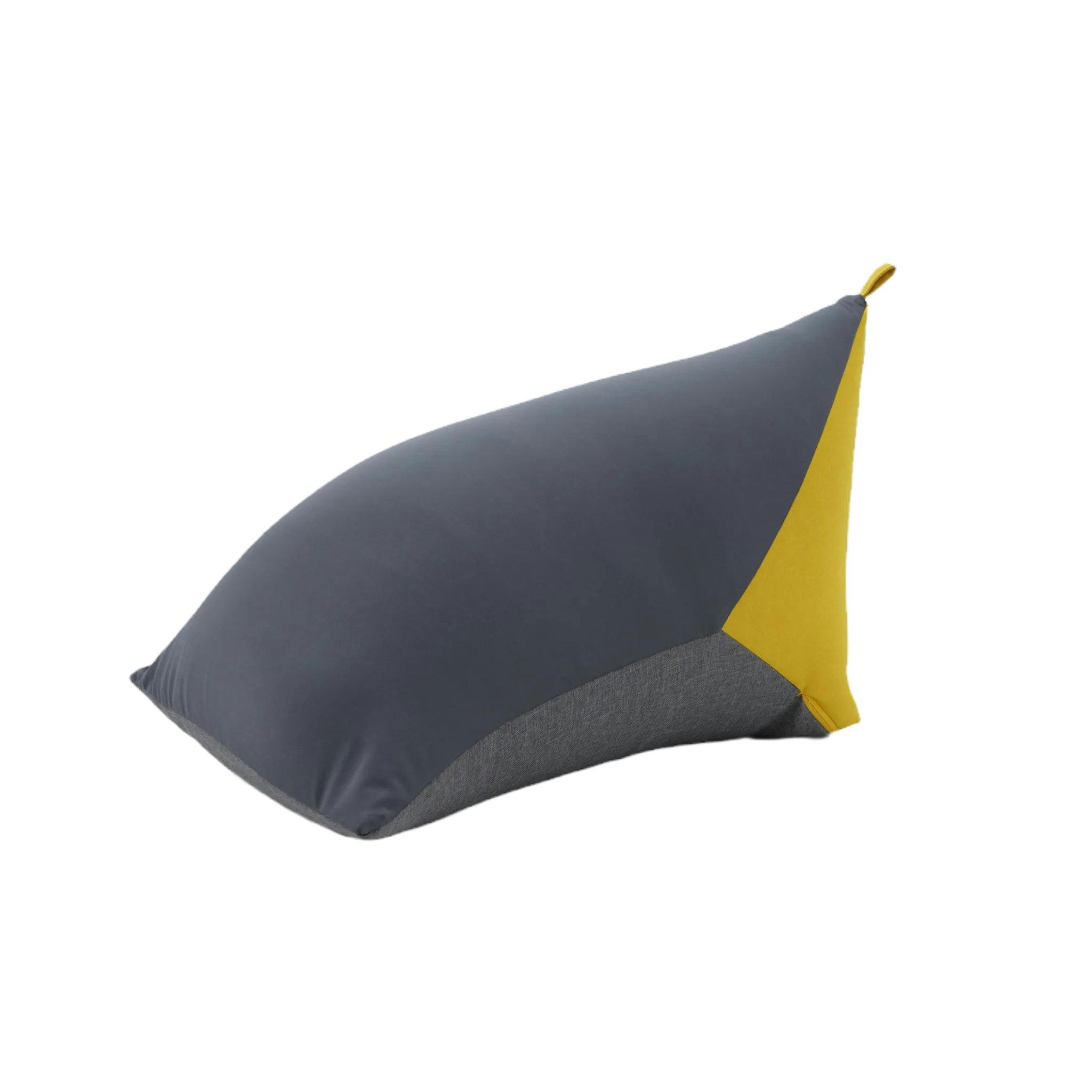 ビーズクッション 三色クッション Mサイズ グレー×グレー×イエロー 日本製 A1180-611/606【別送品】