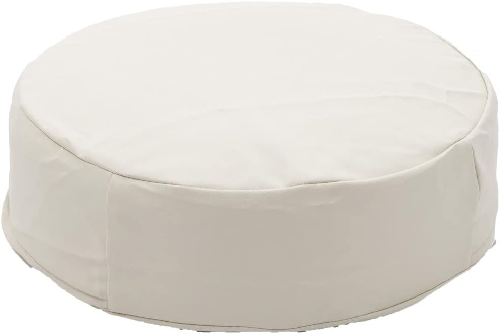 SWEETS クッション 丸型 幅48cm 合成皮革 PVCアイボリー カバーリング 日本製 A367t-598WH【別送品】