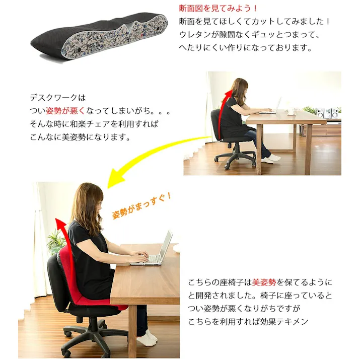 和楽チェア 座椅子 Sサイズ リクライニング タスクレッド 日本製 A455a-586RED【別送品】