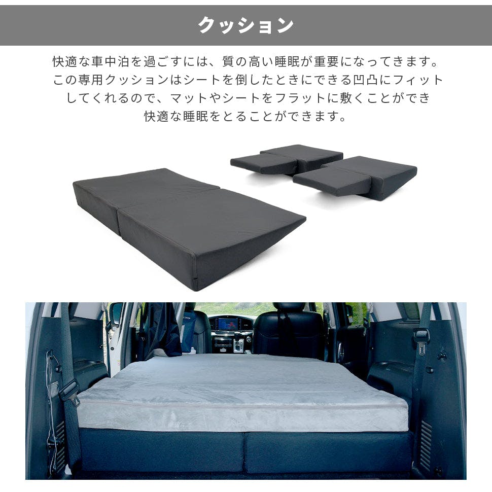 車中泊フラットマット エルグランド専用 E52 全席用 カーテンセット
