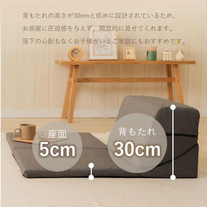 ローソファー 4点セット レイアウト自由 ダークブルー カバーが洗える 日本製 A849a-612DBL【別送品】