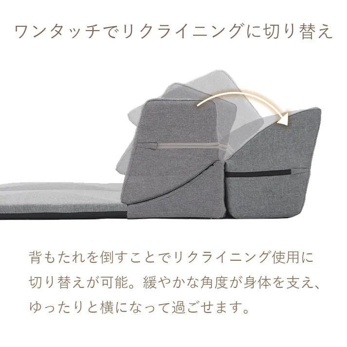 ローソファー 4点セット レイアウト自由 ダークブルー カバーが洗える 日本製 A849a-612DBL【別送品】