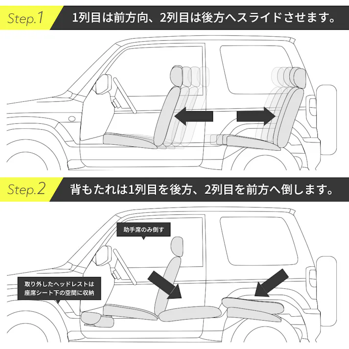 車中泊フラットマット スズキ ジムニー専用 JB23W 助手席用 日本製 A1601a-1-602【別送品】