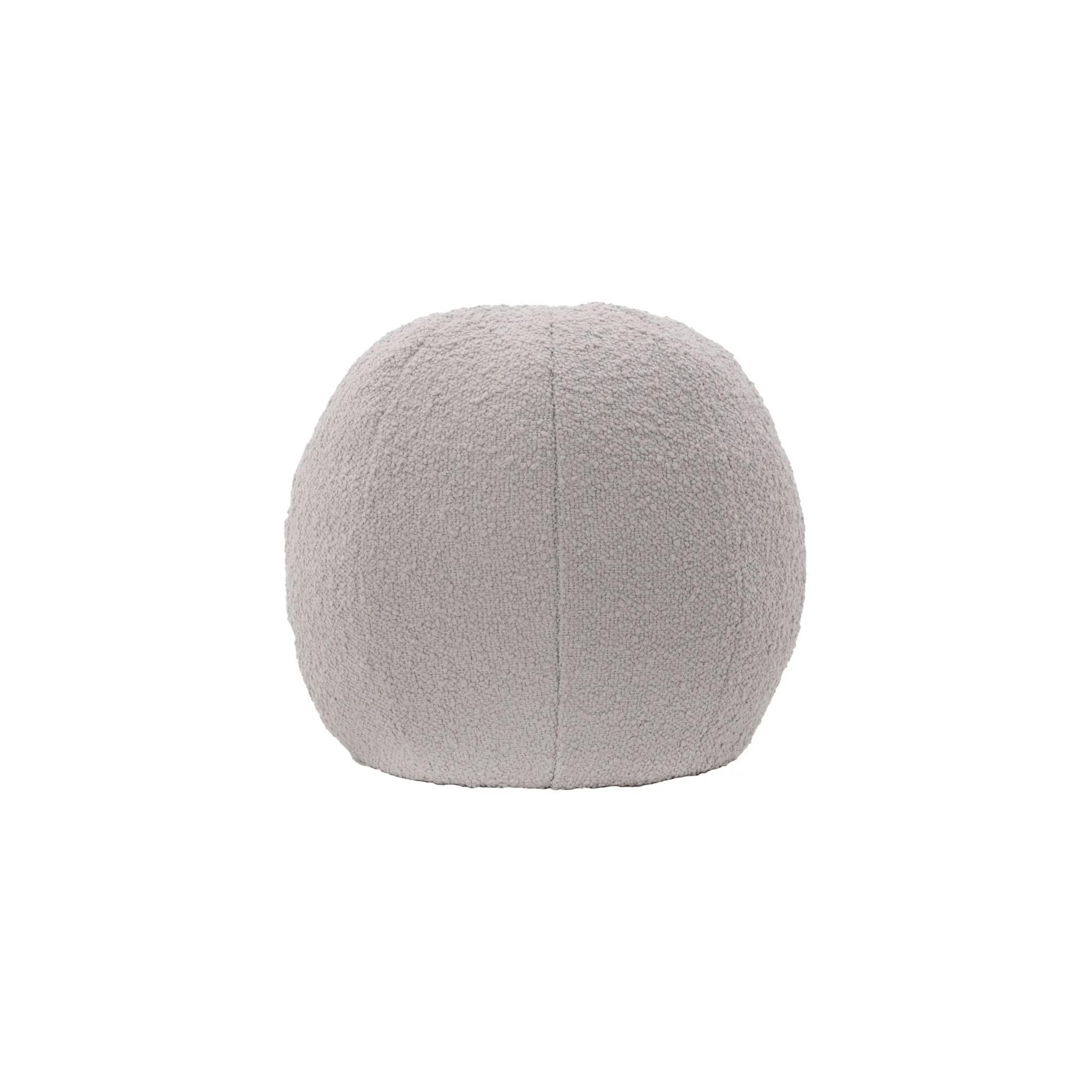 ビーズクッション ボール型 ふわふわ ブークレ生地 グレー カバーが洗える 日本製 A1458a-757GRY【別送品】