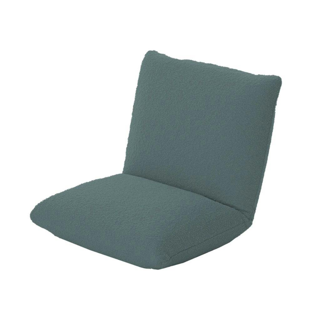 座椅子 リクライニング ブークレ生地 グリーン 日本製 A1268a-755GRN【別送品】