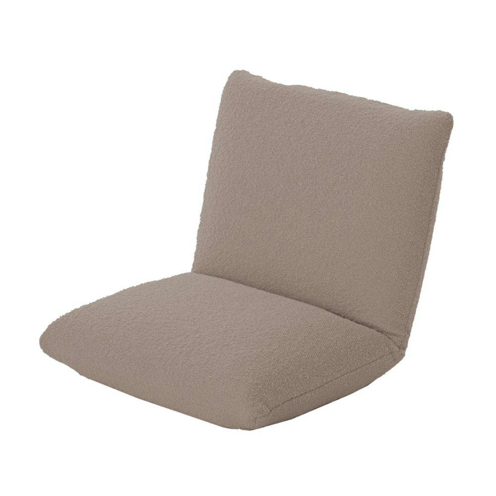 座椅子 リクライニング ブークレ生地 ブラウン 日本製 A1268a-758BR【別送品】