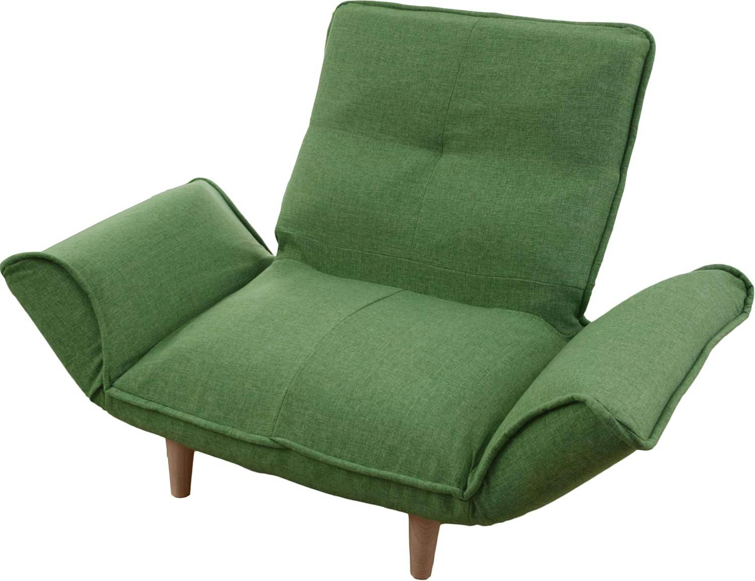 和楽の極 カウチソファー 1人掛け ハイバック カシコングリーン ポケットコイル 日本製 A753p-a-542GR【別送品】