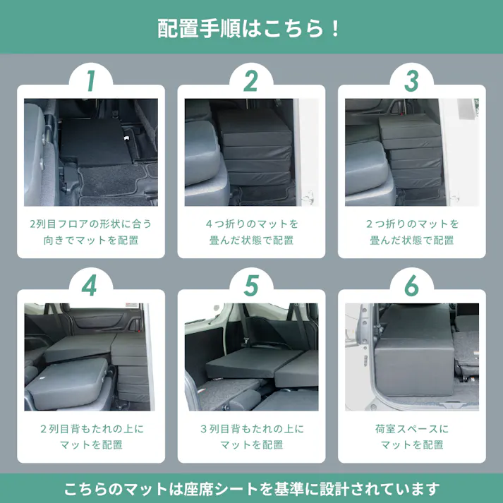車中泊フラットマット トヨタ シエンタ専用 NHP170G NSP170G NCP175G 6人乗り用 助手席用 日本製 A1613a-1-602【別送品】