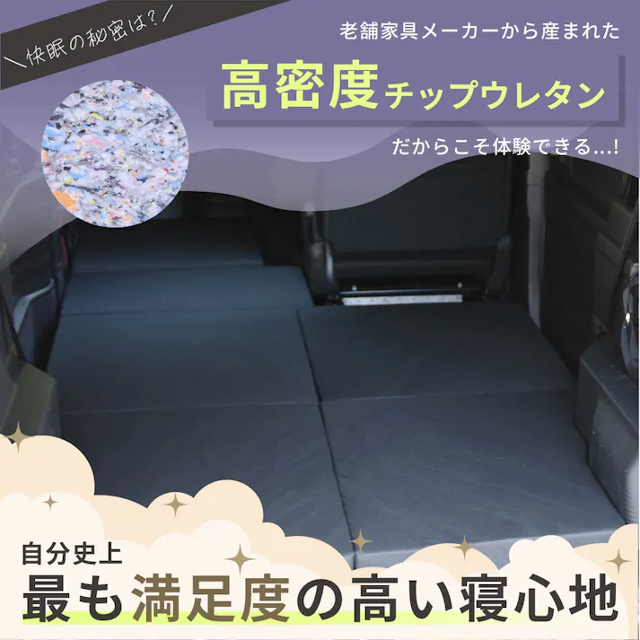 車中泊フラットマット ホンダ N-VAN専用 JJ1 JJ2 全席用 日本製 A1615a-602BK【別送品】