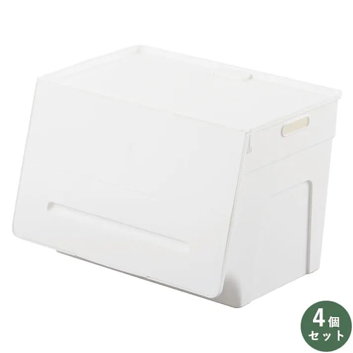 SANKA squ+ サンカ 収納ボックス BL-30WH 4個組 ホワイト 色 (幅44.5×奥行き34×高さ31cm) ビックエル 小物収納 まとめ買い 整理整頓 すっきり BL-30WH-4【別送品】