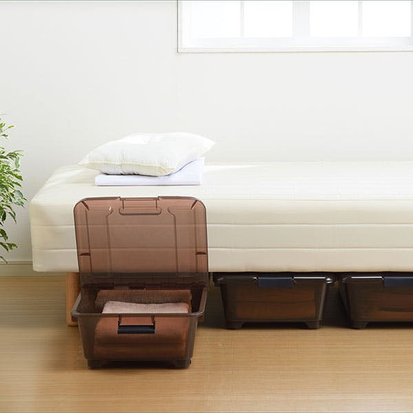 【特価商品】サンカ ベッド下の高さにぴったりおさまる収納ボックス スモークブラウ Amazon.co.jp: サンカ ベッド下の高さにぴったりおさまる収納ボックス