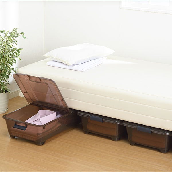 サンカ ベッド下の高さにぴったりおさまる収納ボックス スモークブラウン 3個セッ SANKA サンカ ベッド下の高さにぴったりおさまる収納ボックス BSB