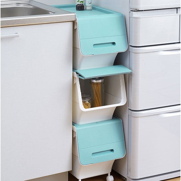 FUKAセット SANKA squ+ サンカ フロック 重ねて使える蓋付き衣装ケース スリム