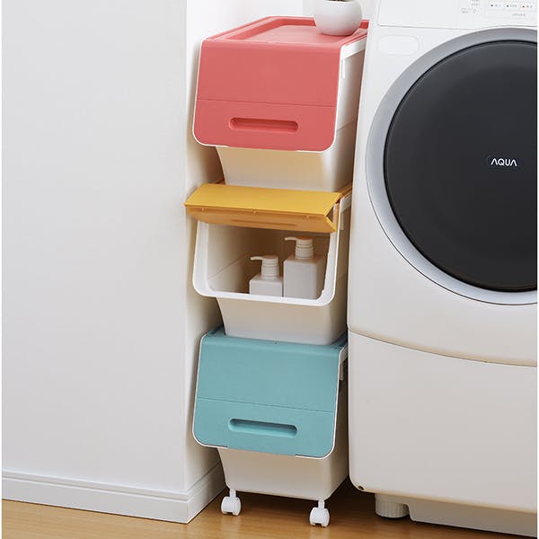 SANKA squ+ サンカ フロック 重ねて使える蓋付き衣装ケース スリム