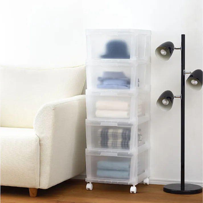 SANKA Natura サンカ チェスト squ+ ナチュラ アチェスト 5段 Nac-05CL 3個組 クリア W264×D420×H1060mm 押入れ クローゼット 衣類収納 Nac-05CL-3【別送品】