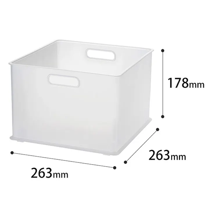 SANKA squ+ サンカ インボックス 収納ボックス 横型 NIB-YMCL 12個組 ハーフサイズ クリア (幅26.3x奥行26.3x高さ17.8cm) 横置きカラーボックスにぴったりフィット 3方向取っ手付き 積み重ね可能 日本製 NIB-YMCL-12【別送品】