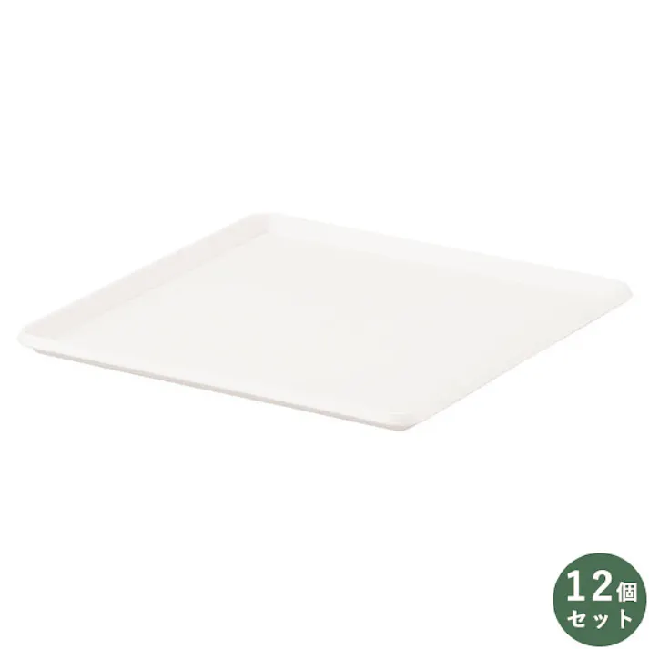 SANKA squ+ サンカ インボックス 収納ボックス 横型 フタ NIB-YPWH 12個組 (フル・ハーフ・1/3対応) ホワイト (幅26.3x奥行26.3x高さ1.5cm) 3方向取っ手付き 積み重ね可能日本製 収納ケース NIB-YPWH-12【別送品】