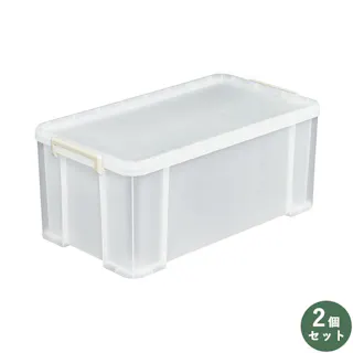 SANKA squ+ サンカ 収納ボックス 蓋付き キャスター付き コンテナ トラックス 72 L NTK-72LCL 2個組 クリア (幅39.2x奥行71.6x高さ31.3cm) 押入れ クローゼット 頑丈 ロック バックル 日本製 NTK-72LCL-2【別送品】