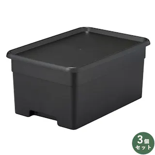 SANKA squ+ サンカ 収納ボックス L サイズ OB-LBK 3個組 ブラック 色 (幅33.5×奥行49×高さ23cm) オンボックス 日本製 OB-LBK-3【別送品】