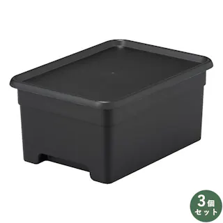 SANKA squ+ サンカ 収納ボックス S サイズ OB-SBK 3個組 ブラック 色 (幅24.5×奥行33.5×高さ15.5cm) オンボックス 日本製 OB-SBK-3【別送品】
