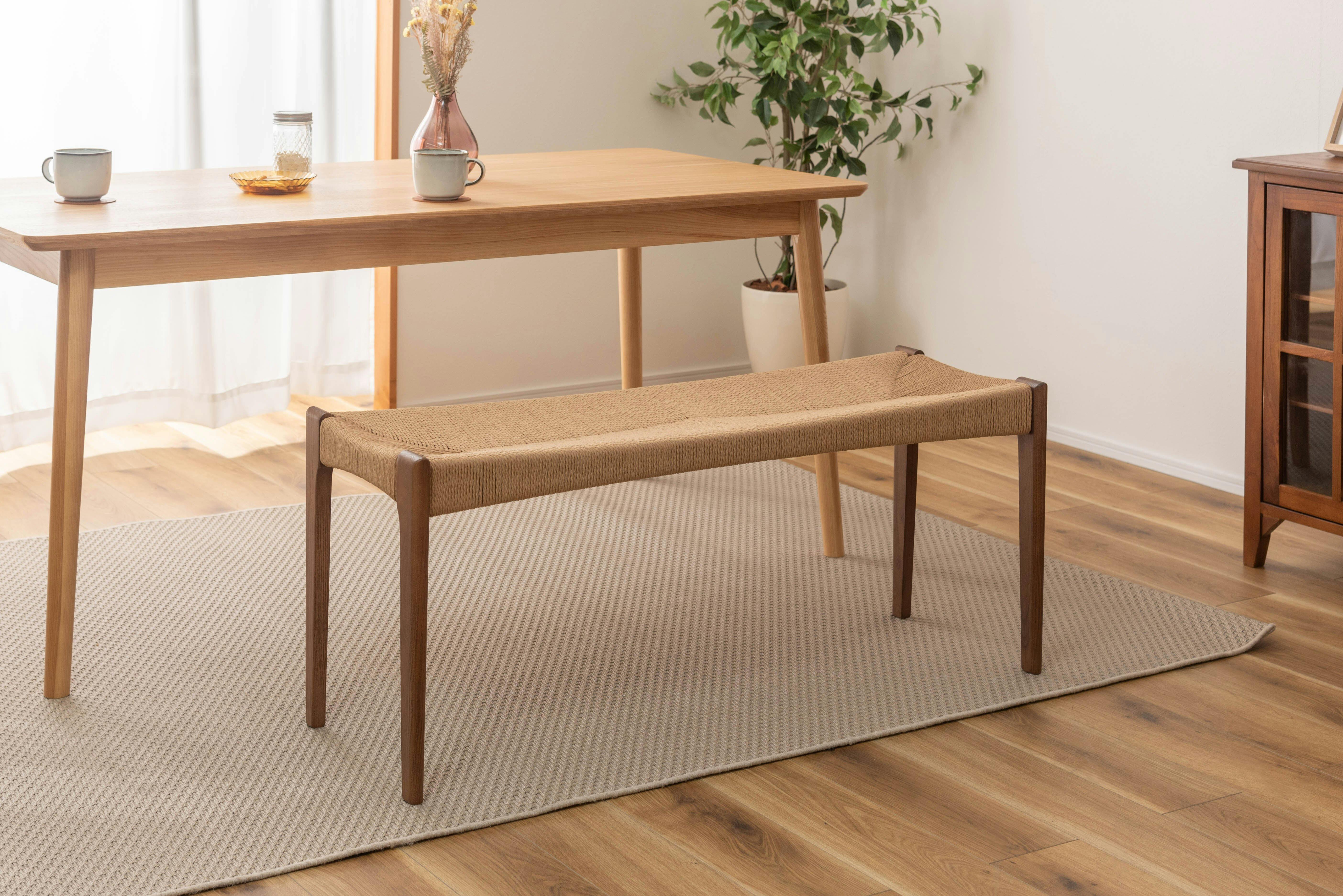 東谷 Room Essence ペーパーコードベンチ ブラウン Size：105×36×46