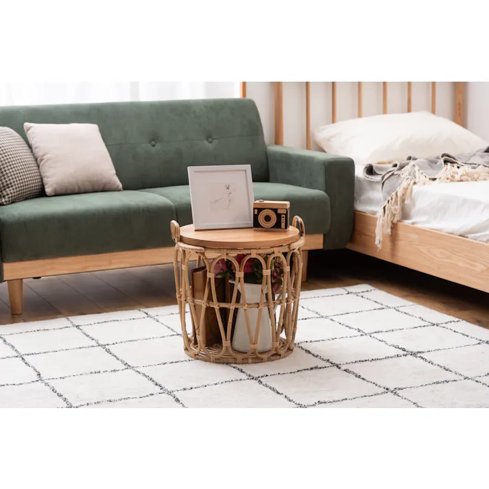 東谷 Room Essence バスケットテーブル ナチュラル Size:43×43×42 【4985155230020】 GUY-821NA【別送品】