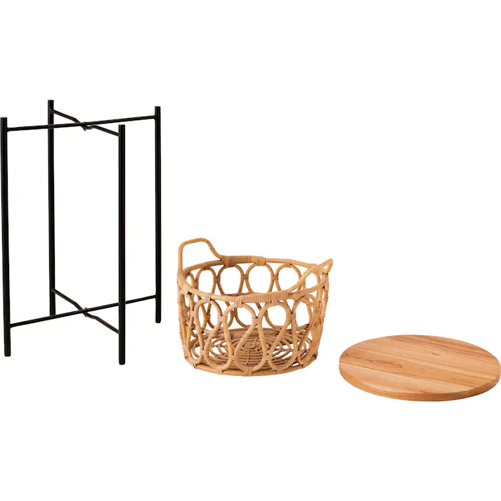 東谷 Room Essence バスケット付きサイドテーブル ナチュラル Size:43.5×43.5×60 【4985155230037】 GUY-822NA【別送品】