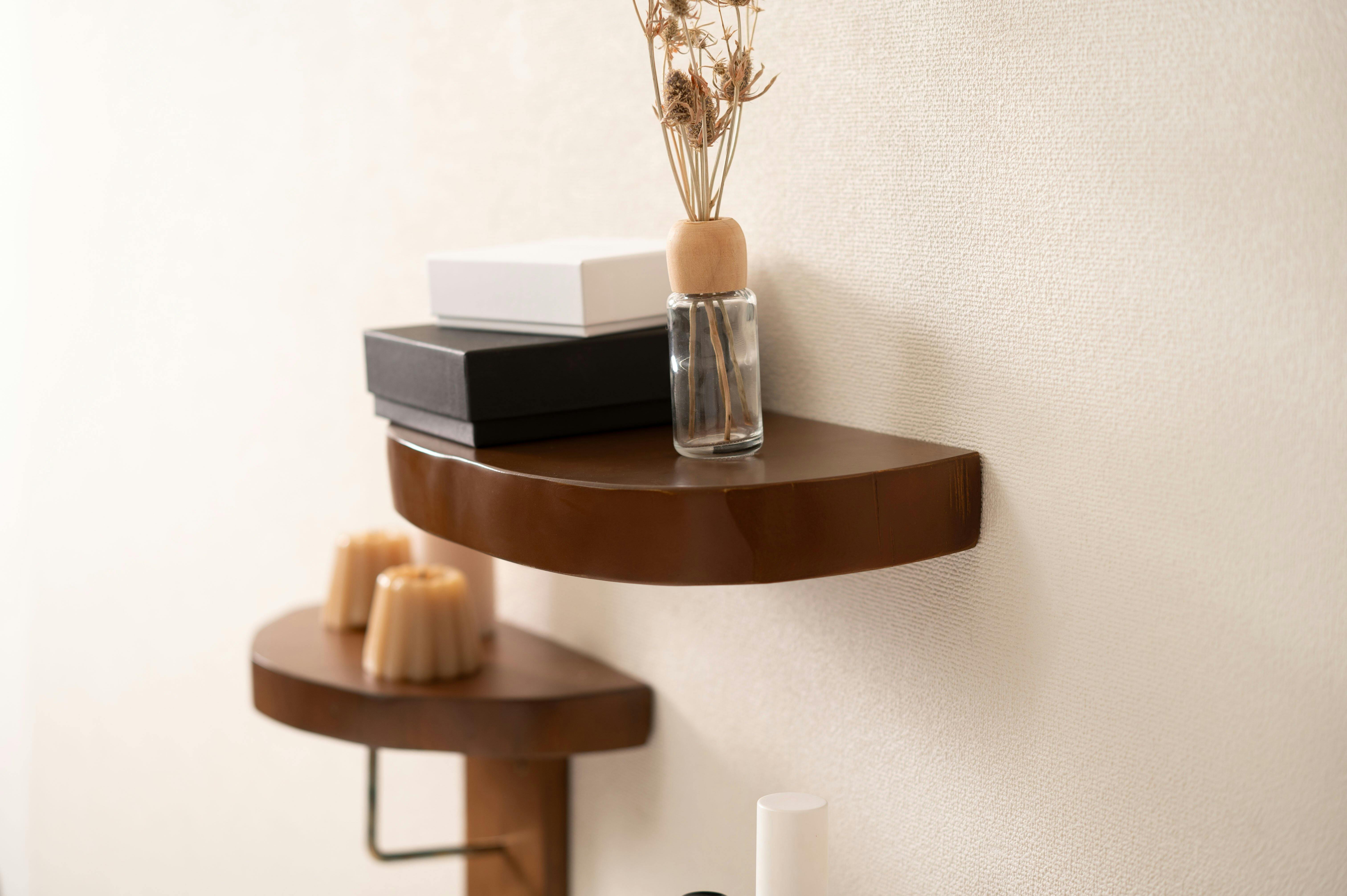 東谷 Room Essence ウォールシェルフ ブラウン Size：30×14×3.5