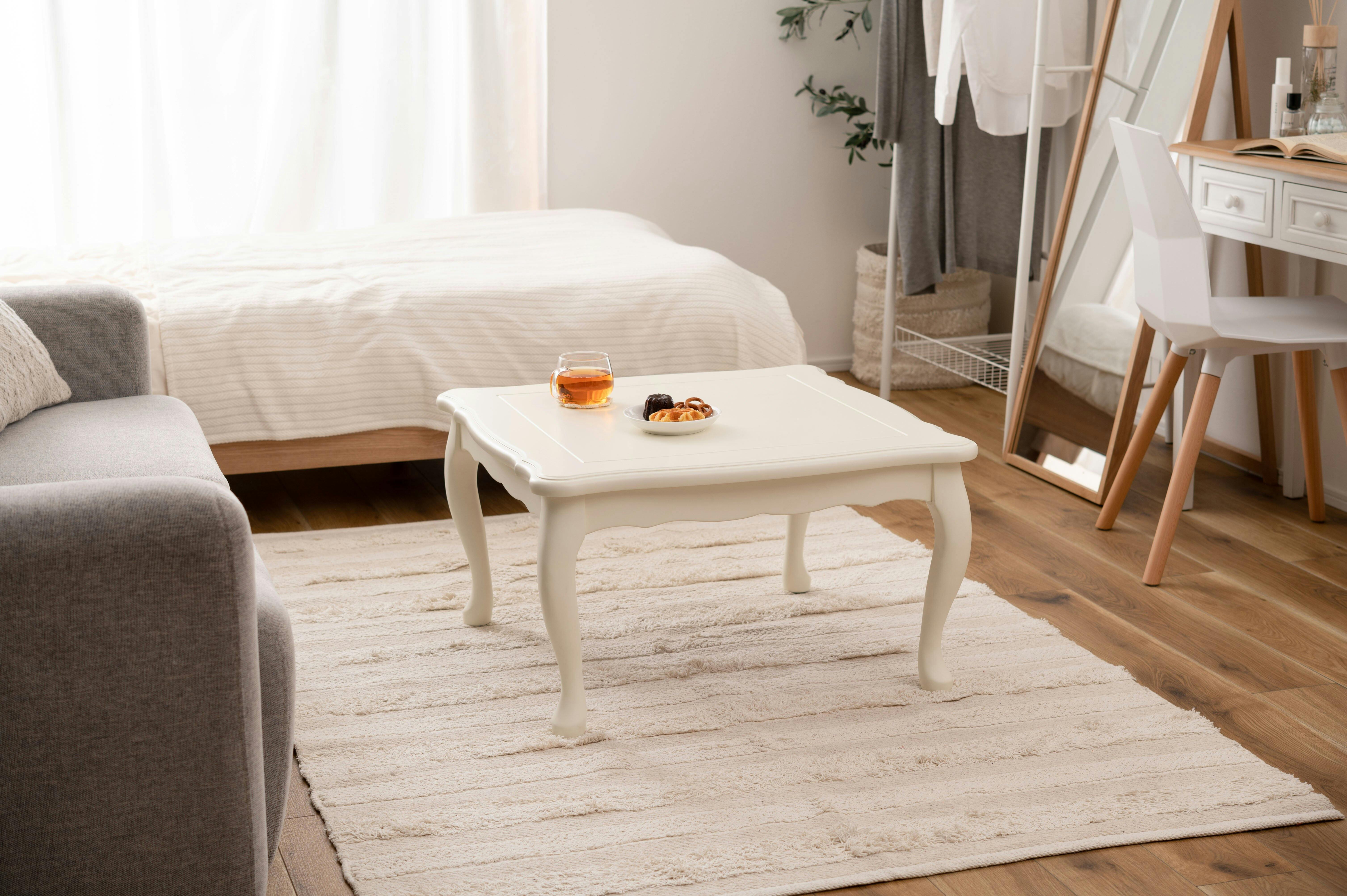 東谷 Room Essence 猫脚コタツ 正方形 ホワイト ※テーブルのみ