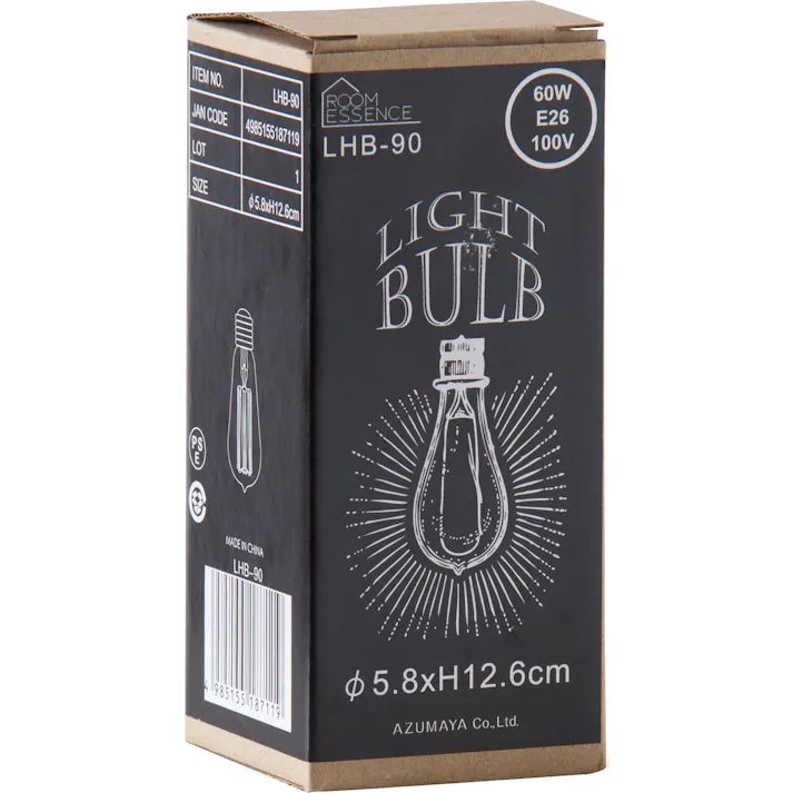 東谷 Room Essence エジソン球L クリア Size:6.4×6.4×14 【4985155187126】 LHB-91【別送品】