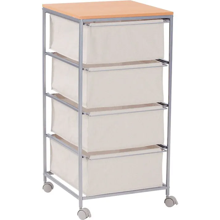 東谷 Room Essence キャンバスチェスト4段 ベージュ Size:43×44×84 【4985155018208】 MIP-278【別送品】