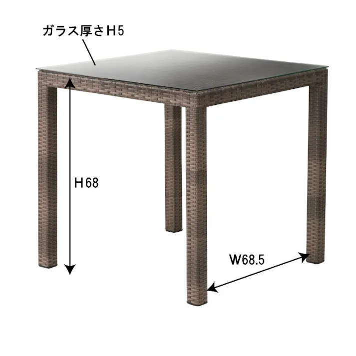 東谷 Room Essence ダイニングテーブル ブラウン ※テーブルのみ Size:76×76×73 【4985155190362】 NRS-431T【別送品】