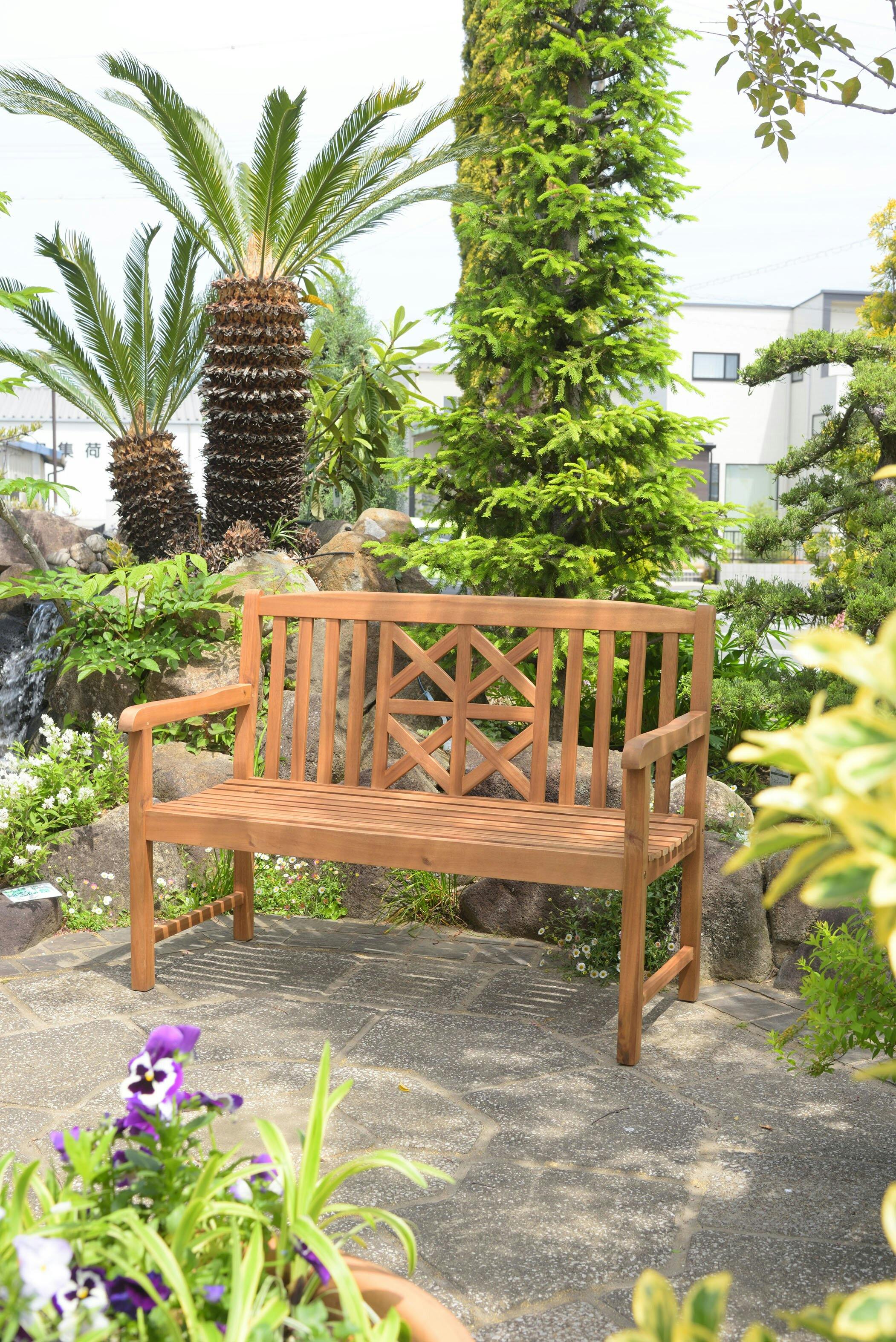 金属製ベンチ 東谷 Room Essence ベンチ ライトブラウン Size：115×61.5×89