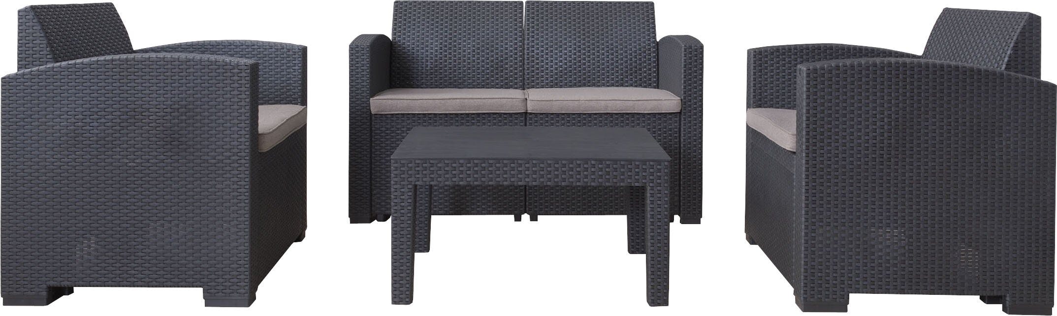 東谷 Room Essence ガーデンリビング 4点セット ダークグレー Size:1Pソファ68×63×76×SH44 2Pソファ120×63×76×SH4 ガーデンテーブルセット 東谷 Room Essence ガーデンリビング 4点セット ダークグレー Size:1Pソファ68×63×76×SH44 2Pソファ120×63×76×SH4 ガーデンテーブルセット