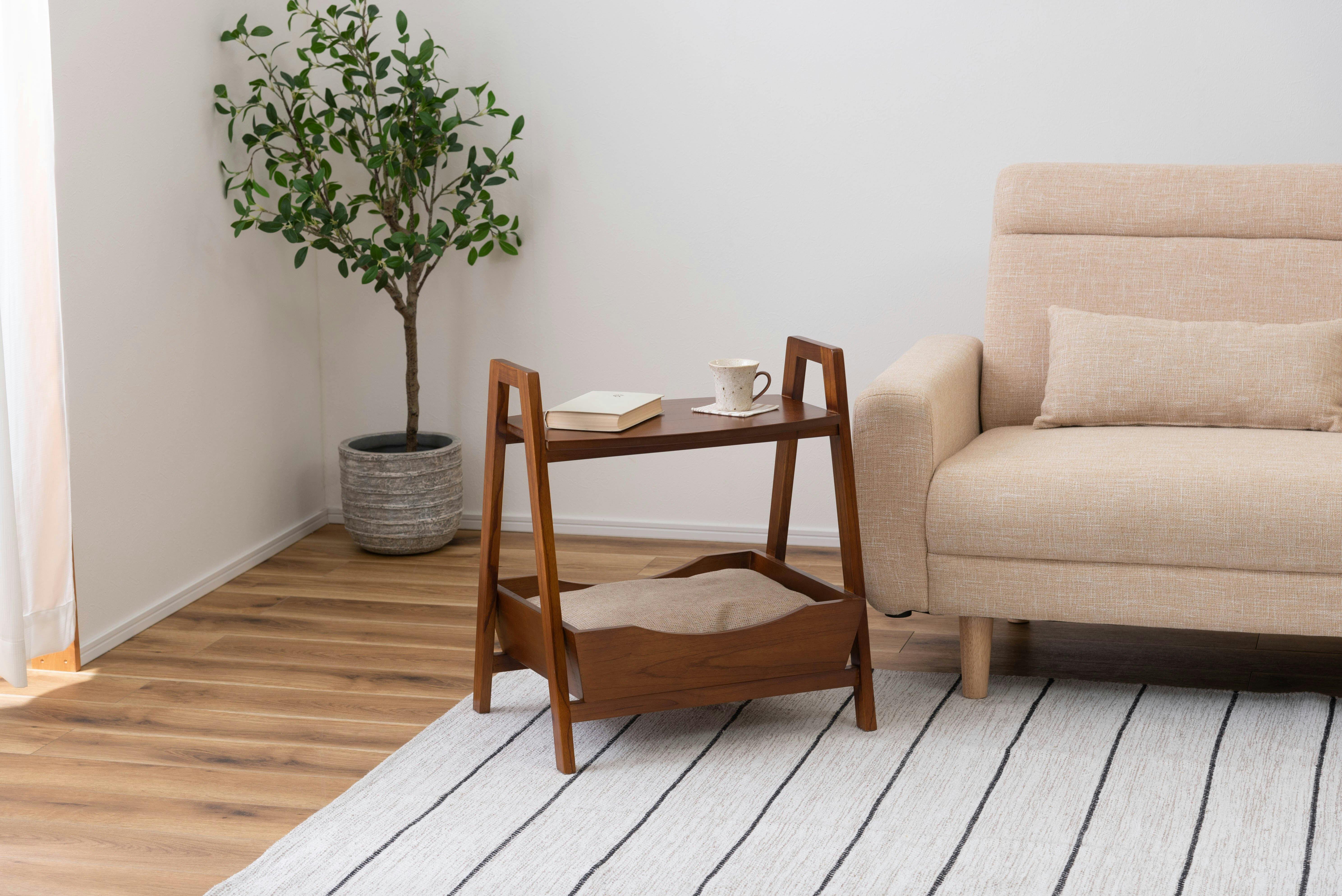 東谷 Room Essence ペット サイドテーブル ブラウン Size：54×40×60