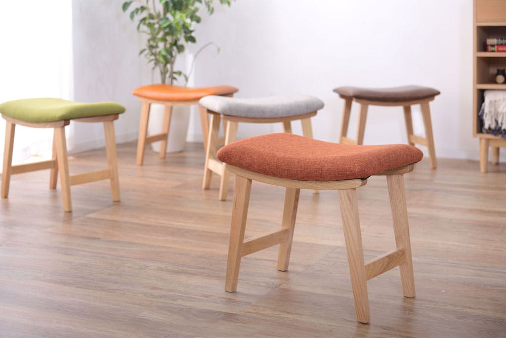 スツール P ⭐︎送料込み⭐︎ 東谷 Room Essence トロペ スツール オレンジ Size：48×33×42 椅子