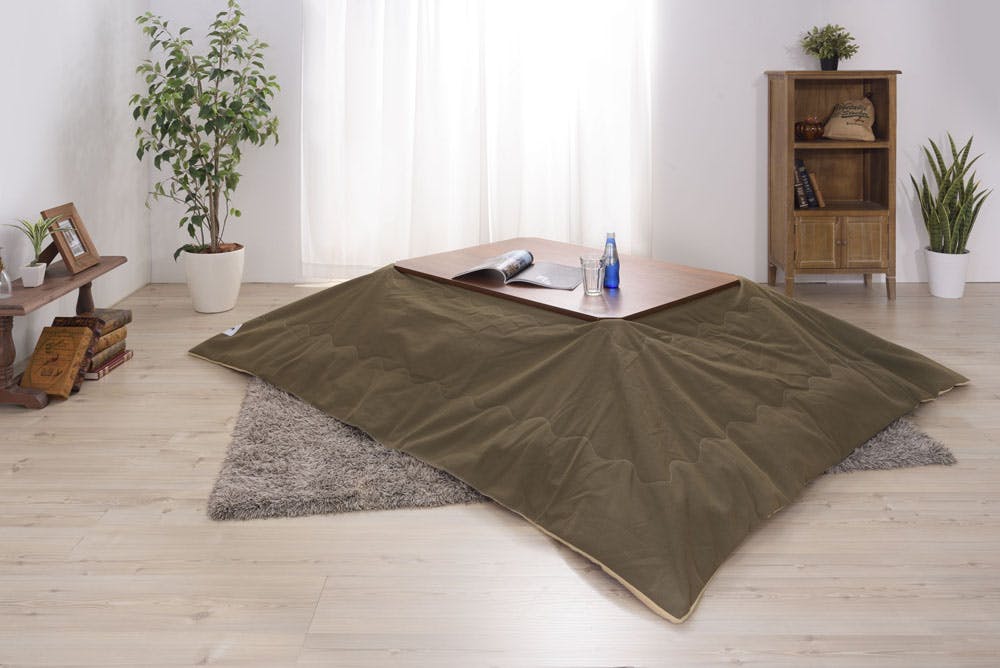 東谷 Room Essence 薄掛コタツ布団 長方形 カーキ Size：190×230