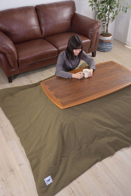 東谷 Room Essence 薄掛コタツ布団 長方形 カーキ Size：190×230