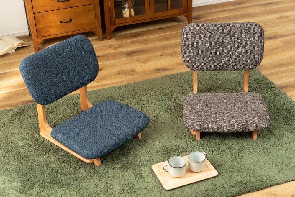 【ワカメ】椅子 高座椅子(ブラウン・幅63×奥行77～139×高さ109～55.5cm