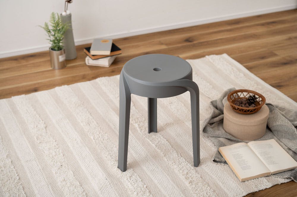 東谷 Room Essence スツール グレー Size：35.5×35.5×45.5 椅子