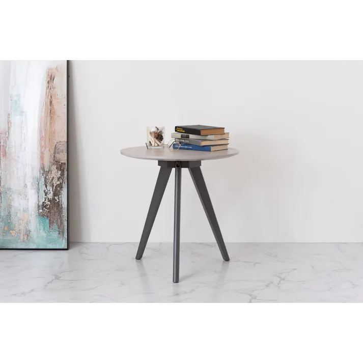 東谷 Room Essence ラウンドサイドテーブル グレー Size:50×50×50 ソファー ベッド 【4985155232772】 TAP-205GY【別送品】