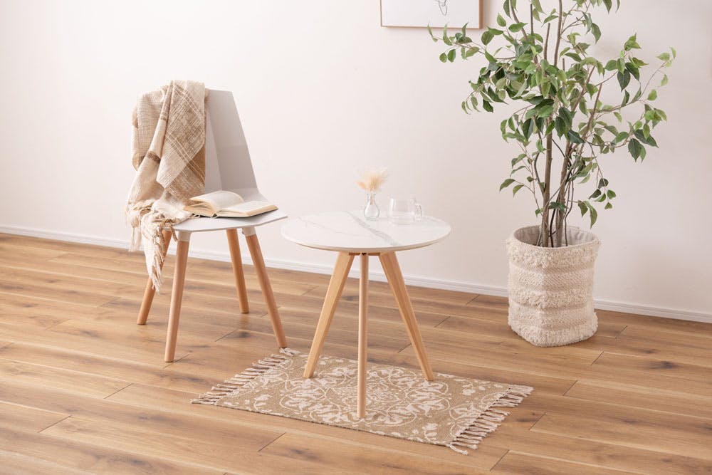 東谷 Room Essence ラウンドサイドテーブル ホワイト Size：50