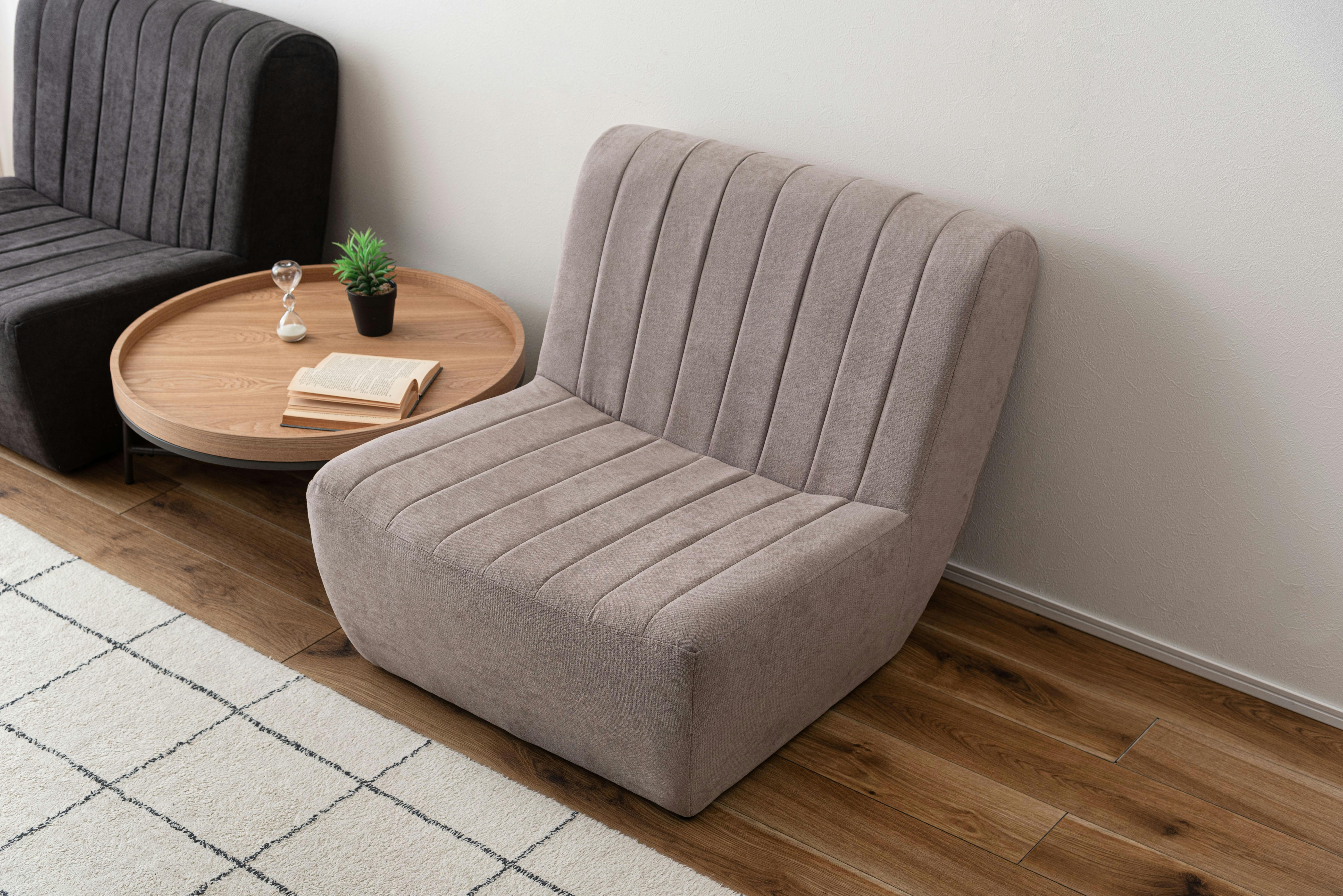 Room Essence フロアソファ W80×D88×H75×SH33 ベージュ 完成品