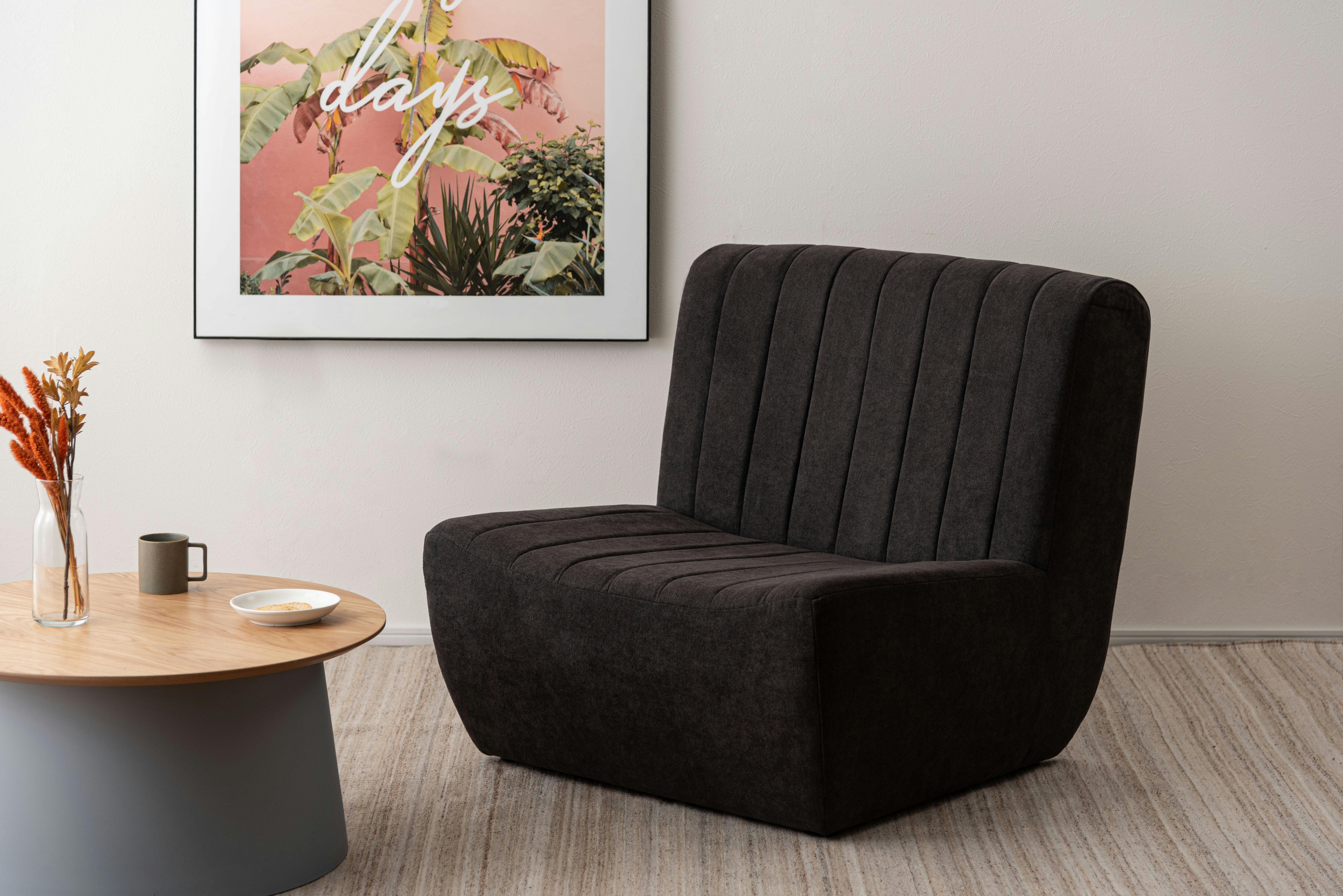 Room Essence フロアソファ W80×D88×H75×SH33 チャコールグレー 完成品