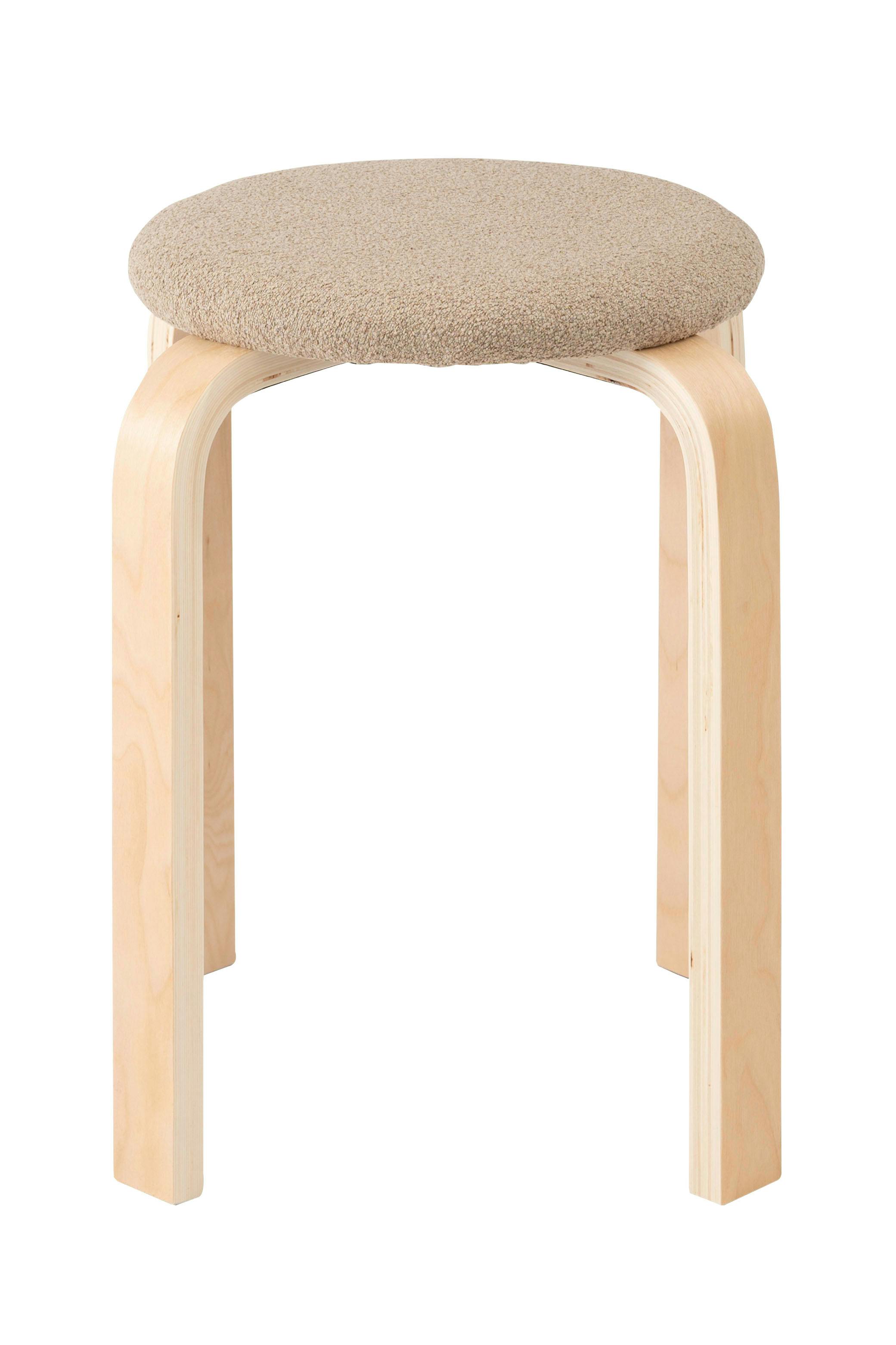 Room Essence スツール W32×D32×H45 グレーベージュ 完成品 椅子 円