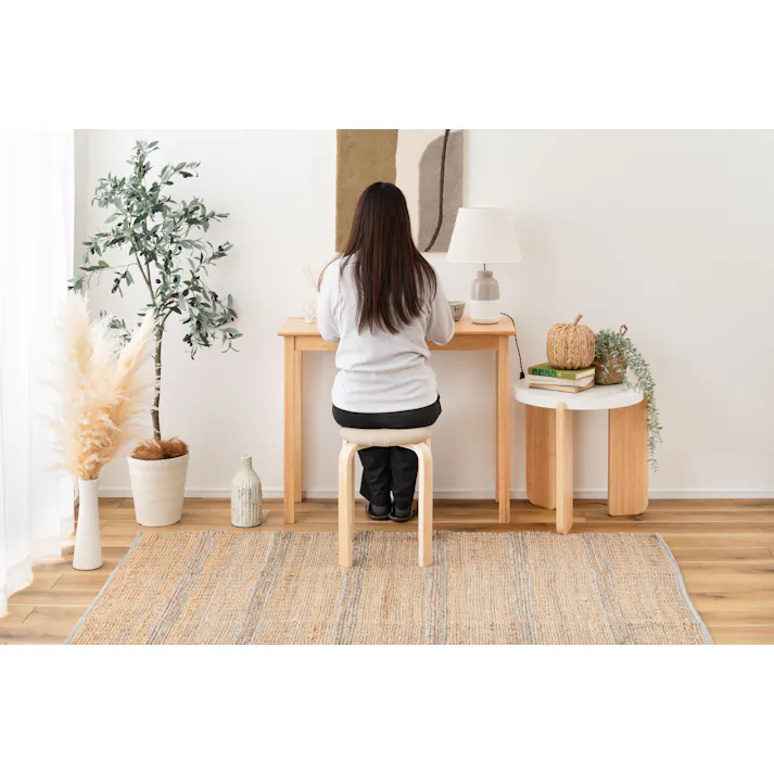 Room Essence スツール W32×D32×H45 グレーベージュ 完成品 椅子 円 スタッキング ニュアンスカラー トレンド シンプル 天然木 木製 おしゃれ ナチュラル 北欧 キッチン ラウンド CL-802GYB【別送品】