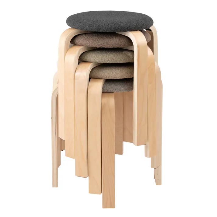 Room Essence スツール W32×D32×H45 モカブラウン 完成品 椅子 円 スタッキング ニュアンスカラー トレンド シンプル 天然木 木製 おしゃれ ナチュラル 北欧 キッチン ラウンド CL-802MBR【別送品】