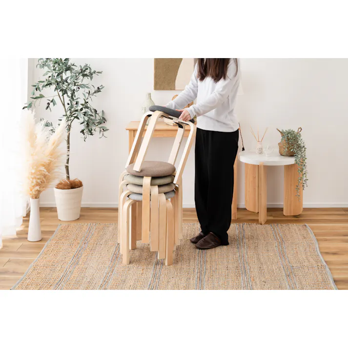 Room Essence スツール W32×D32×H45 モカブラウン 完成品 椅子 円 スタッキング ニュアンスカラー トレンド シンプル 天然木 木製 おしゃれ ナチュラル 北欧 キッチン ラウンド CL-802MBR【別送品】