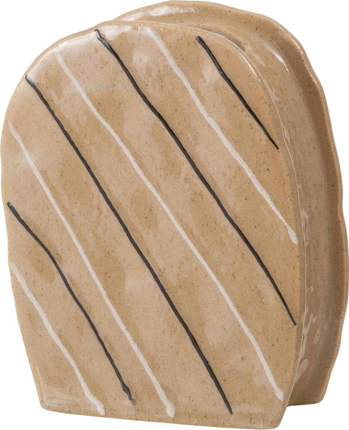 Room Essence フラワーベース W17×D7.5×H21 ベージュ 完成品 花瓶 花びん フラワースタンド 陶器 北欧 おしゃれ ドライフラワー シン グリーン・観葉植物用品